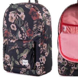 Like new Herschel Heritage Backpack - Black floral